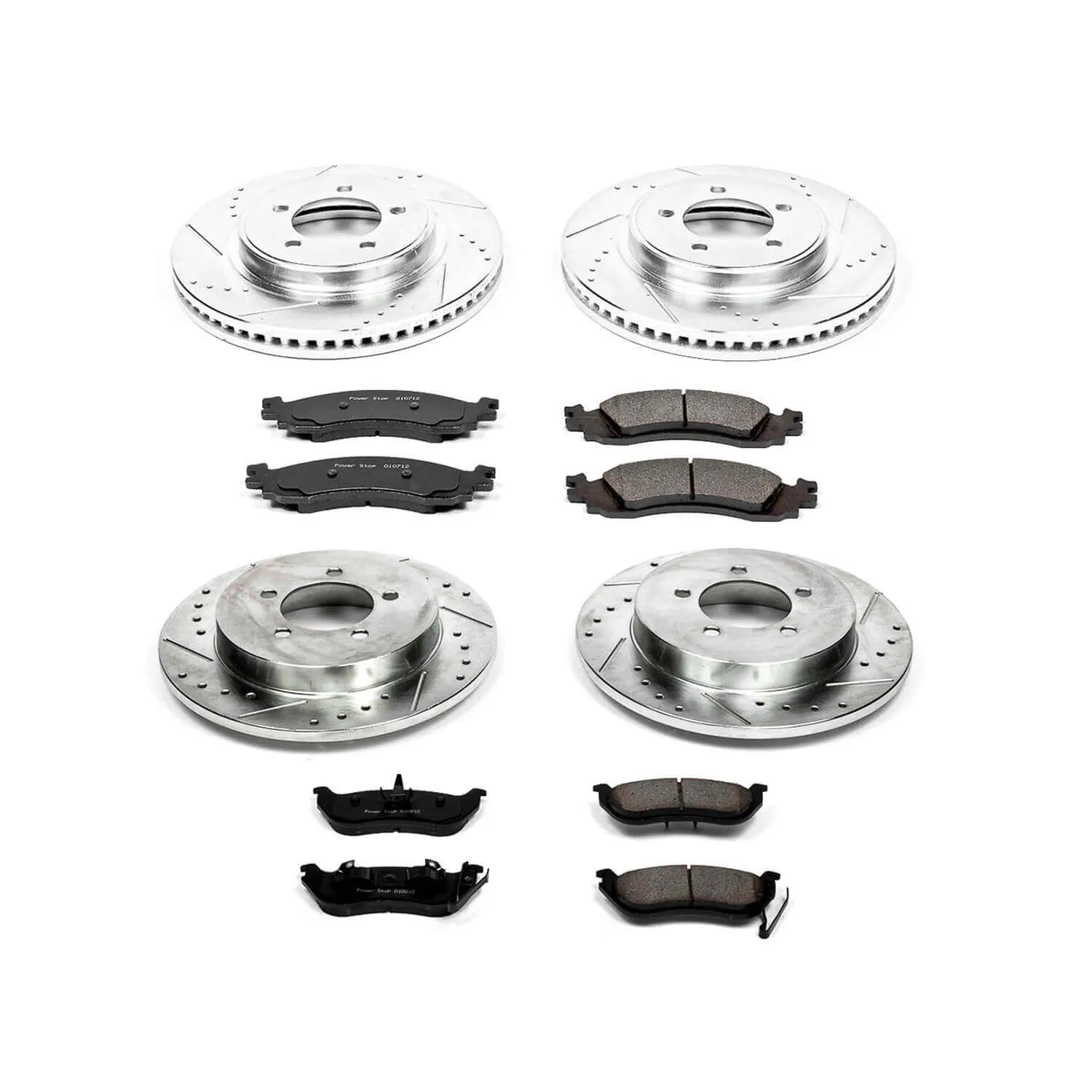 Power Stop K1443 - Z23 Evolution Sport Performance 1-Click Brake Kit With Hardware (Front And Rear)