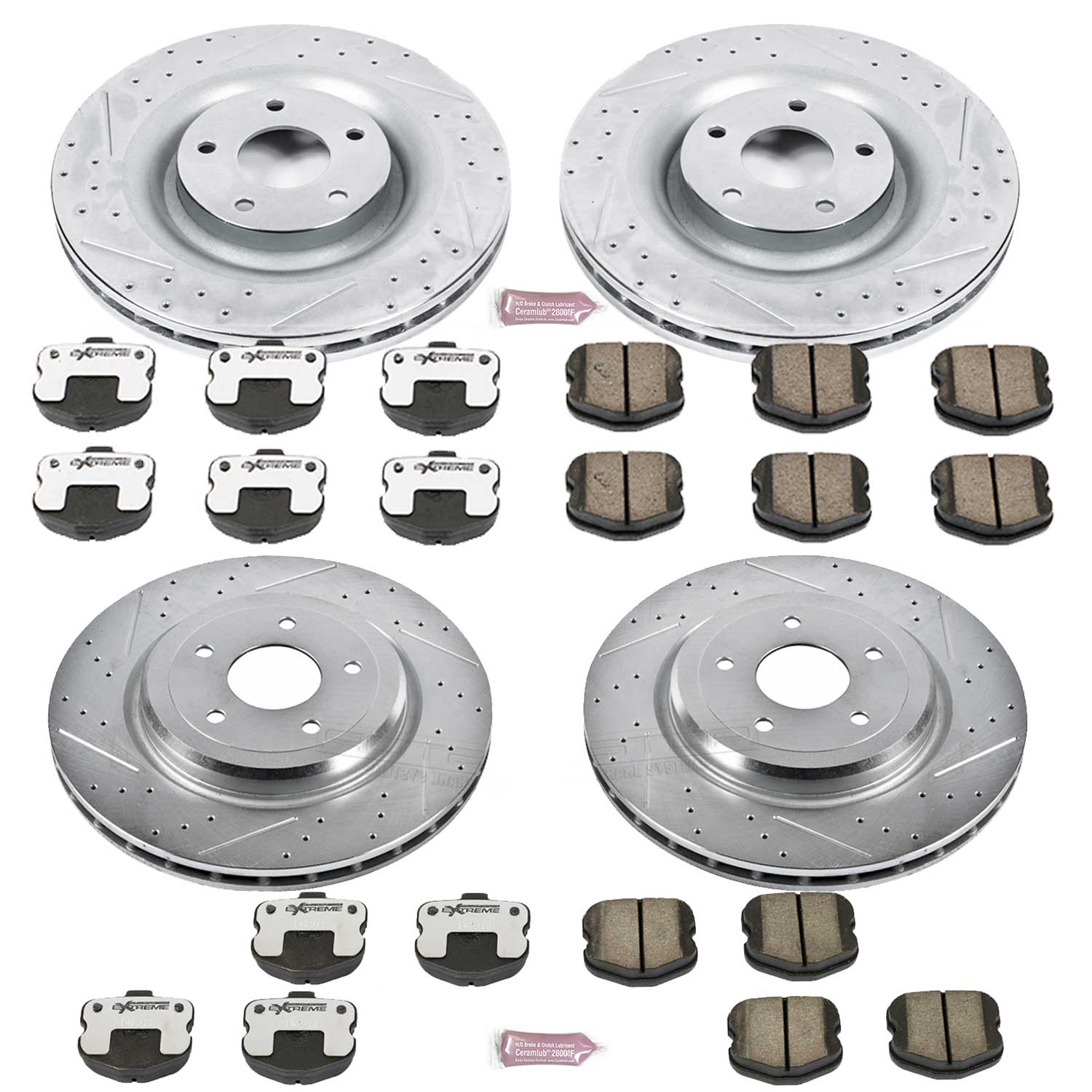 Power Stop K1445-26 Z26 Extreme Street Warrior 1-Click Brake Kit (Front And Rear) for 2006-2013 Chevrolet Corvette Z06 product image
