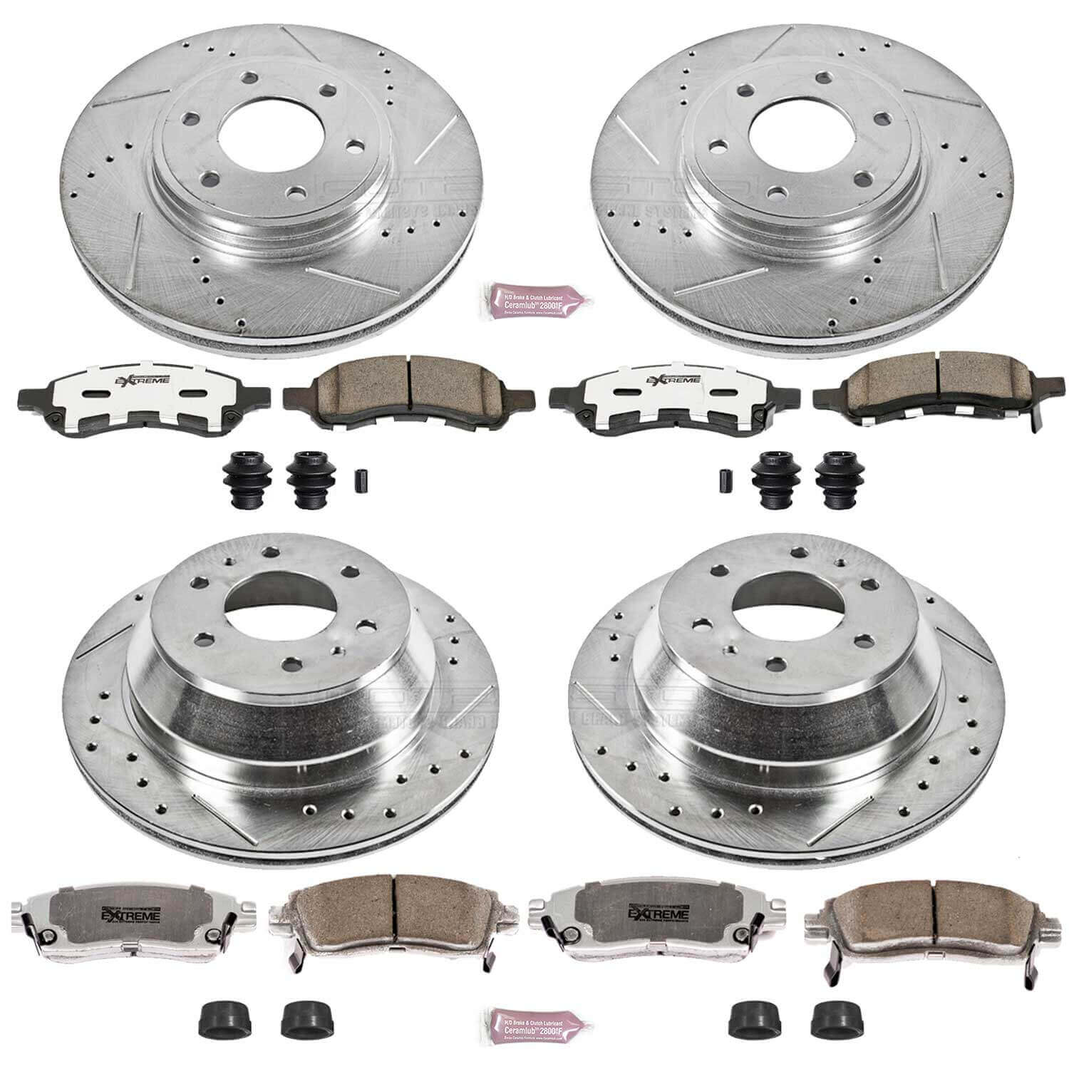 Power Stop K1454-26 - Z26 Extreme Street Warrior 1-Click Brake Kit (Front And Rear) vehicle fitment brake part