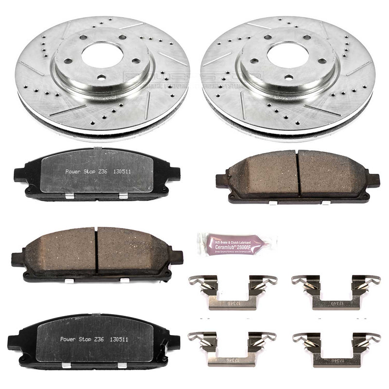 Power Stop K150-36 - Z36 Severe-Duty Truck And Tow 1-Click Brake Kit (Front) vehicle fitment brake part