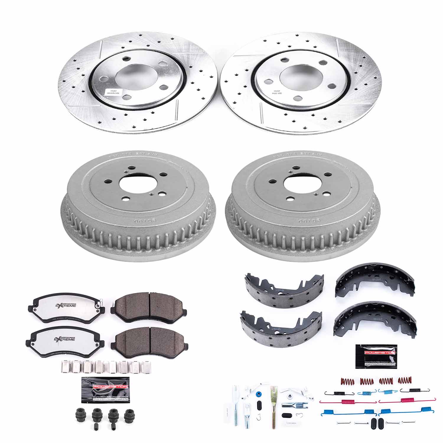 Power Stop K15013DK-36 Z36 Severe-Duty Truck And Tow 1-Click Front And Rear Brake Kit for 2003-2007 Chrysler Town & Country Rear Drum product image