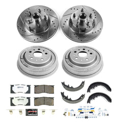 Power Stop K15015DK-26 Front And Rear Z26 Street Warrior 1-Click Pad And Rotor Kit With Drums And Shoes for 1967 Ford Fairlane Base product image