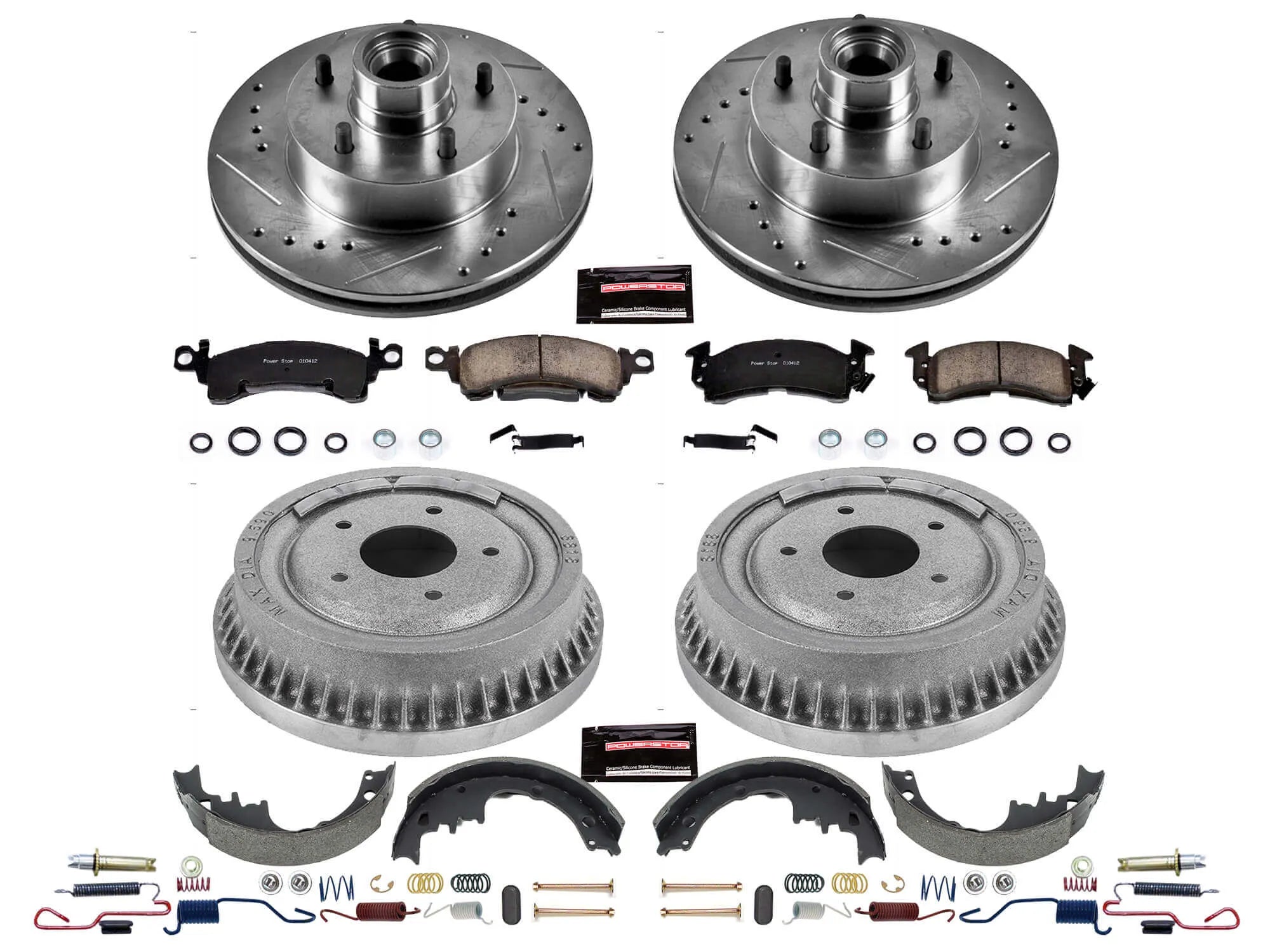 Power Stop K15019DK - Z23 1-Click Performance Drilled And Slotted Rotor Front And Rear Brake Kit