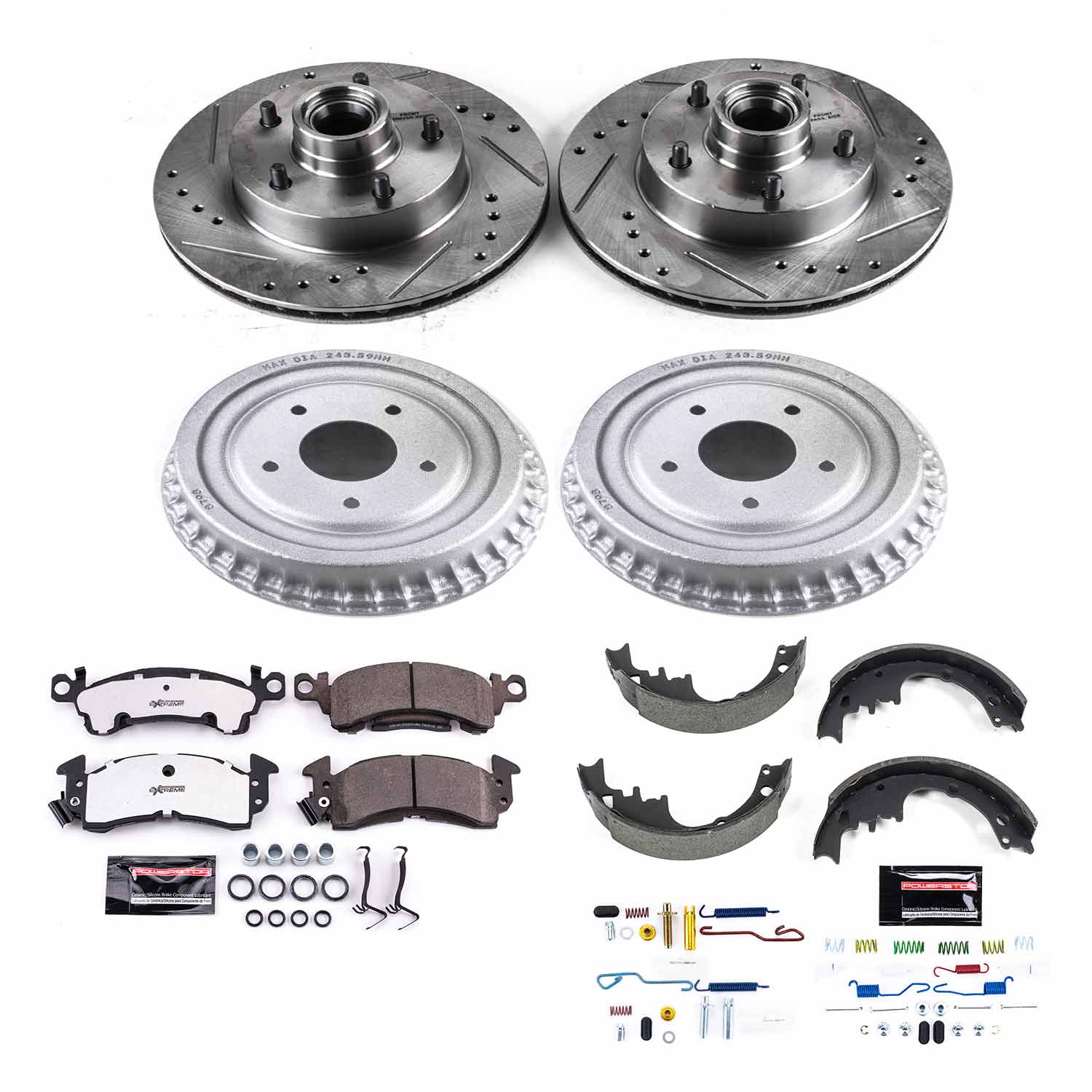 Power Stop K15023DK-26 Z26 Street Warrior 1-Click Front And Rear Brake Kit With Drum Brakes And Brake Shoes for 1975 Buick Skylark product image