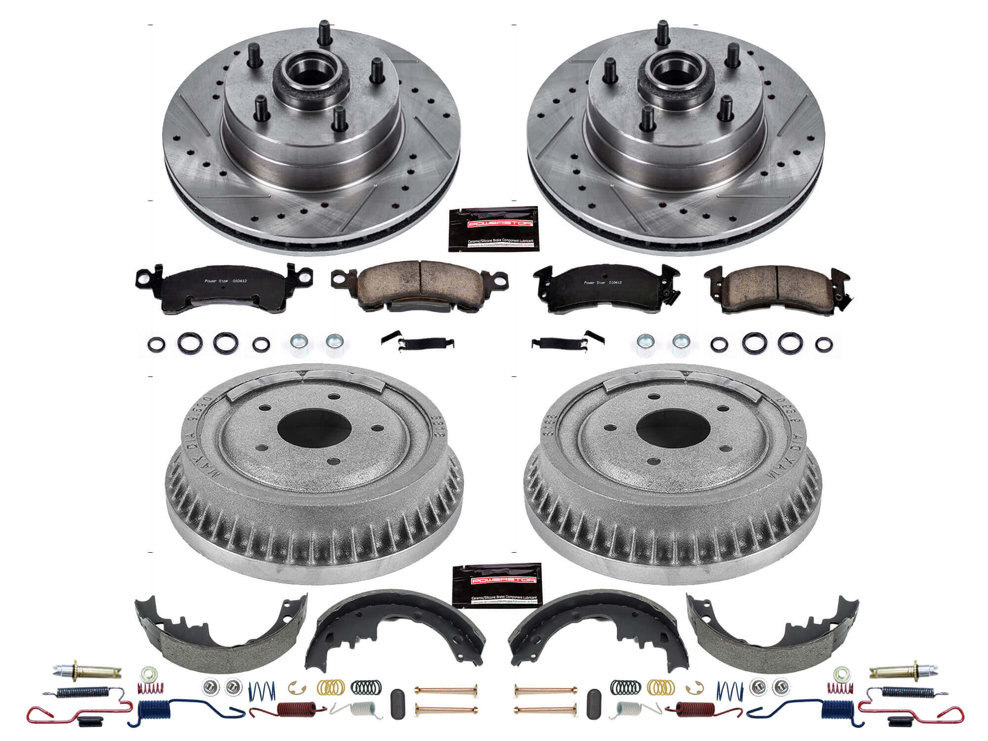 Power Stop K15024DK - Z23 1-Click Performance Drilled And Slotted Rotor Front And Rear Brake Kit