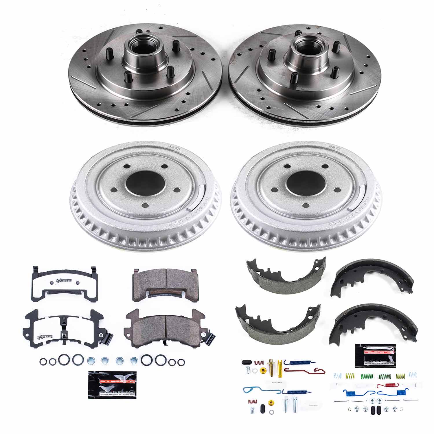 Power Stop K15025DK-26 Z26 Street Warrior 1-Click Front And Rear Brake Kit With Drum Brakes And Brake Shoes for 1987-1988 Chevrolet Llv product image