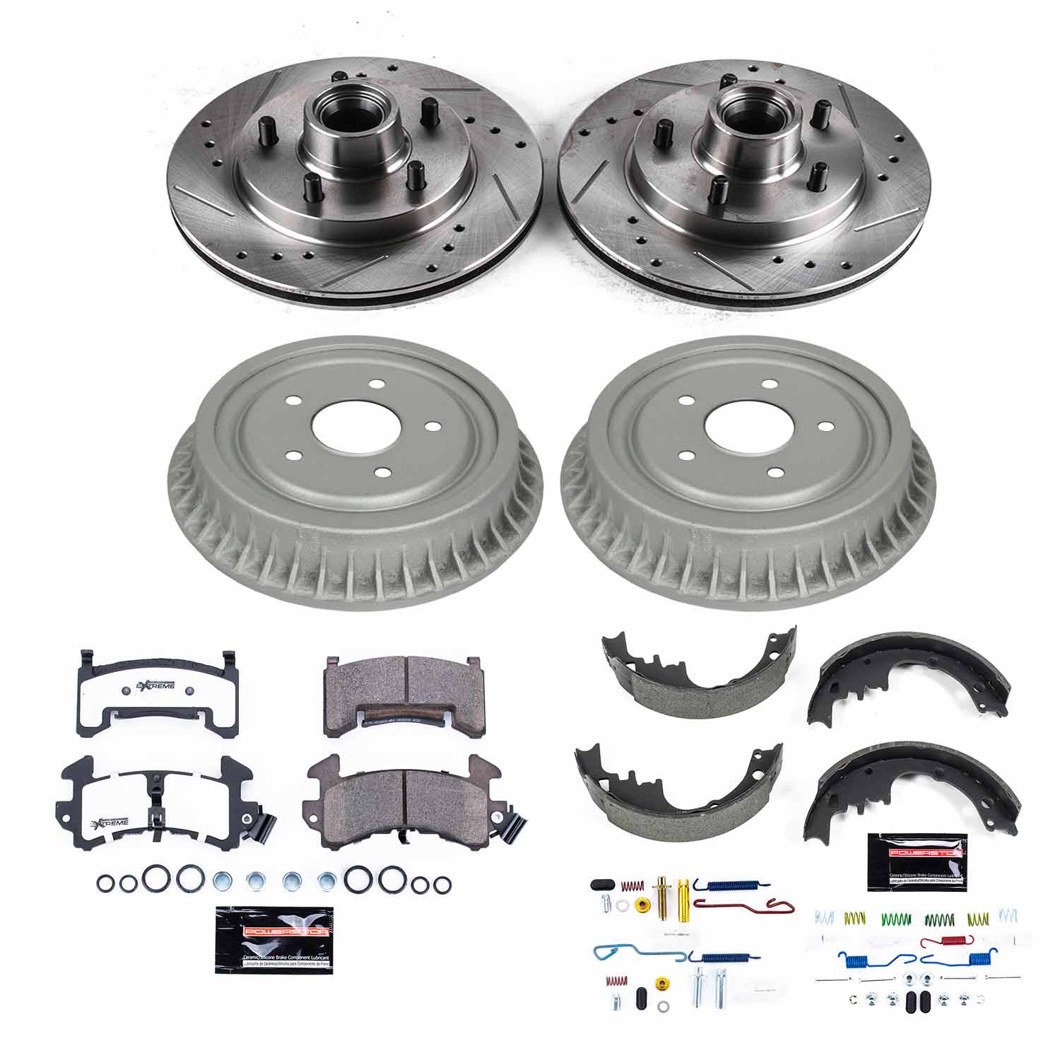 Power Stop K15026DK-26 Z26 Street Warrior 1-Click Front And Rear Brake Kit With Drum Brakes And Brake Shoes for 1987-1991 Chevrolet Llv product image