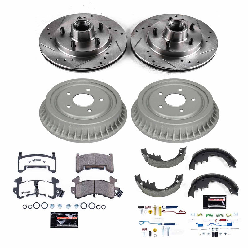 Power Stop K15026DK-26 Z26 Street Warrior 1-Click Front And Rear Brake Kit With Drum Brakes And Brake Shoes for 1987-1991 Chevrolet Llv product image