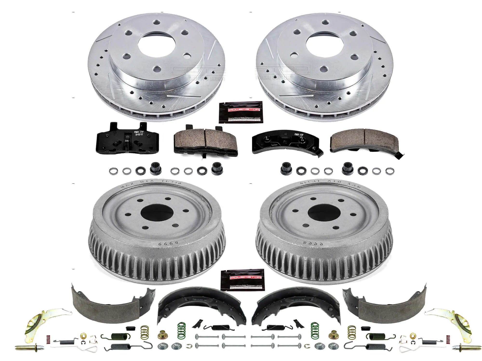 Power Stop K15035DK - Z23 1-Click Performance Drilled And Slotted Rotor Front And Rear Brake Kit