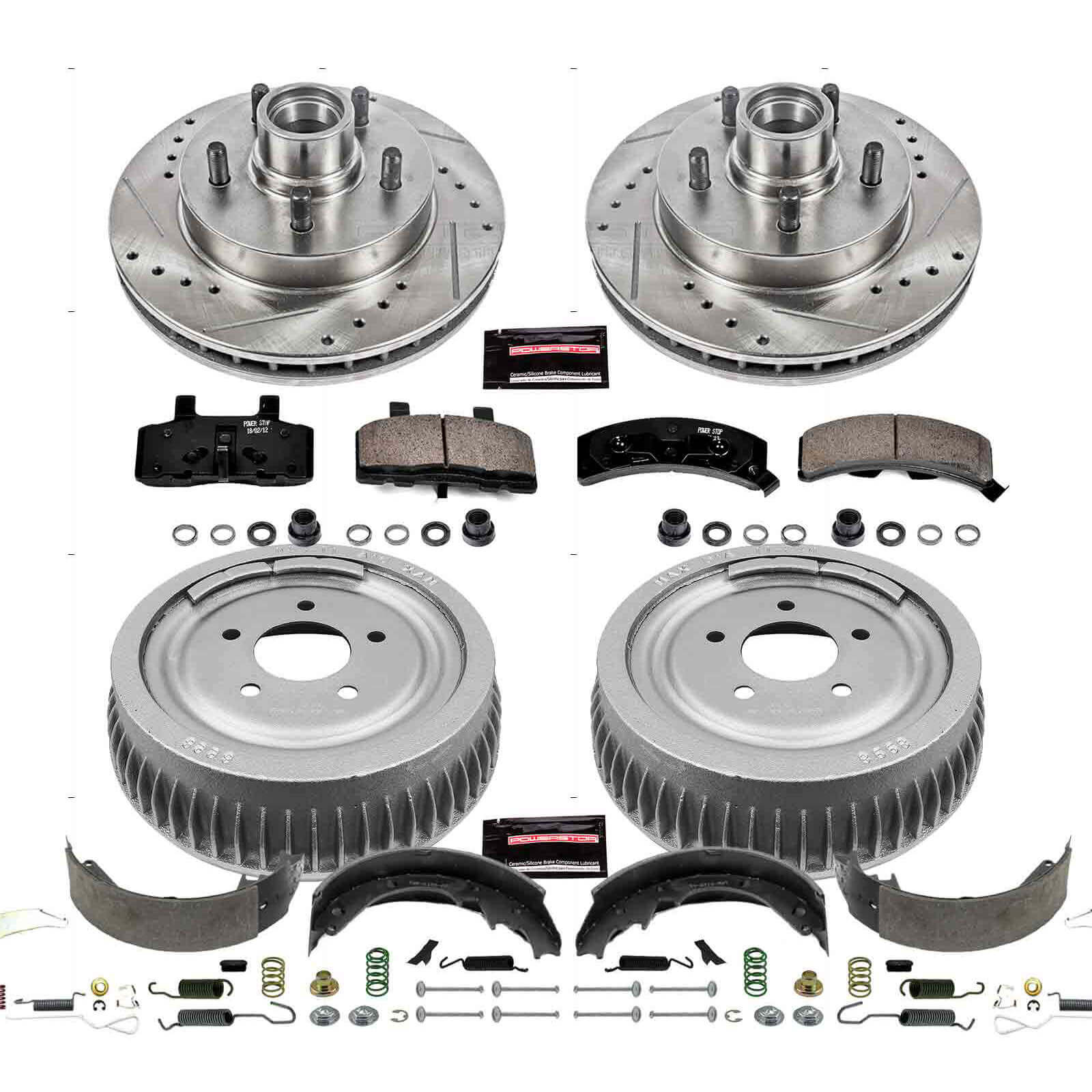 Power Stop K15036DK - Z23 1-Click Performance Drilled And Slotted Rotor Front And Rear Brake Kit