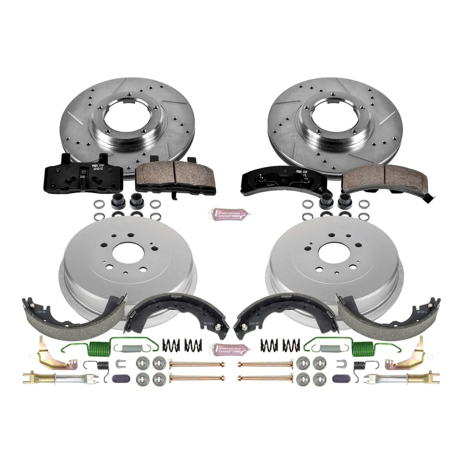 Power Stop K15039DK - Z23 1-Click Performance Drilled And Slotted Rotor Front And Rear Brake Kit