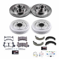Power Stop K15043DK-26 Z26 Street Warrior 1-Click Front And Rear Pad And Rotor Kit With Drum And Brake Shoes for 1984 Buick Regal product image