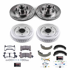 Power Stop K15044DK-26 Z26 Street Warrior 1-Click Front And Rear Pad And Rotor Kit With Drum And Brake Shoes for 1985-1987 Buick Regal product image