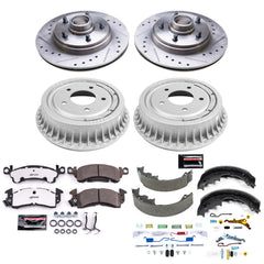 Power Stop K15047DK-26 Z26 Street Warrior 1-Click Front And Rear Pad And Rotor Kit With Drum And Brake Shoes for 1990 Chevrolet Astro Rear Wheel Drive 2-WHEEL ABS product image