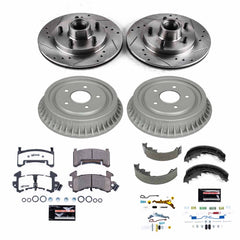 Power Stop K15049DK-26 Z26 Street Warrior 1-Click Front And Rear Pad And Rotor Kit With Drum And Brake Shoes for 1992-1995 Chevrolet Llv product image