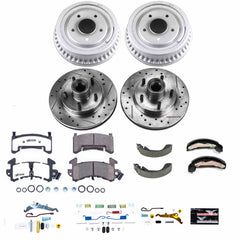 Power Stop K15051DK-26 Z26 Street Warrior 1-Click Front And Rear Pad And Rotor Kit With Drum And Brake Shoes for 1991 Chevrolet S10 Blazer Rear Wheel Drive 4-WHEEL ABS product image