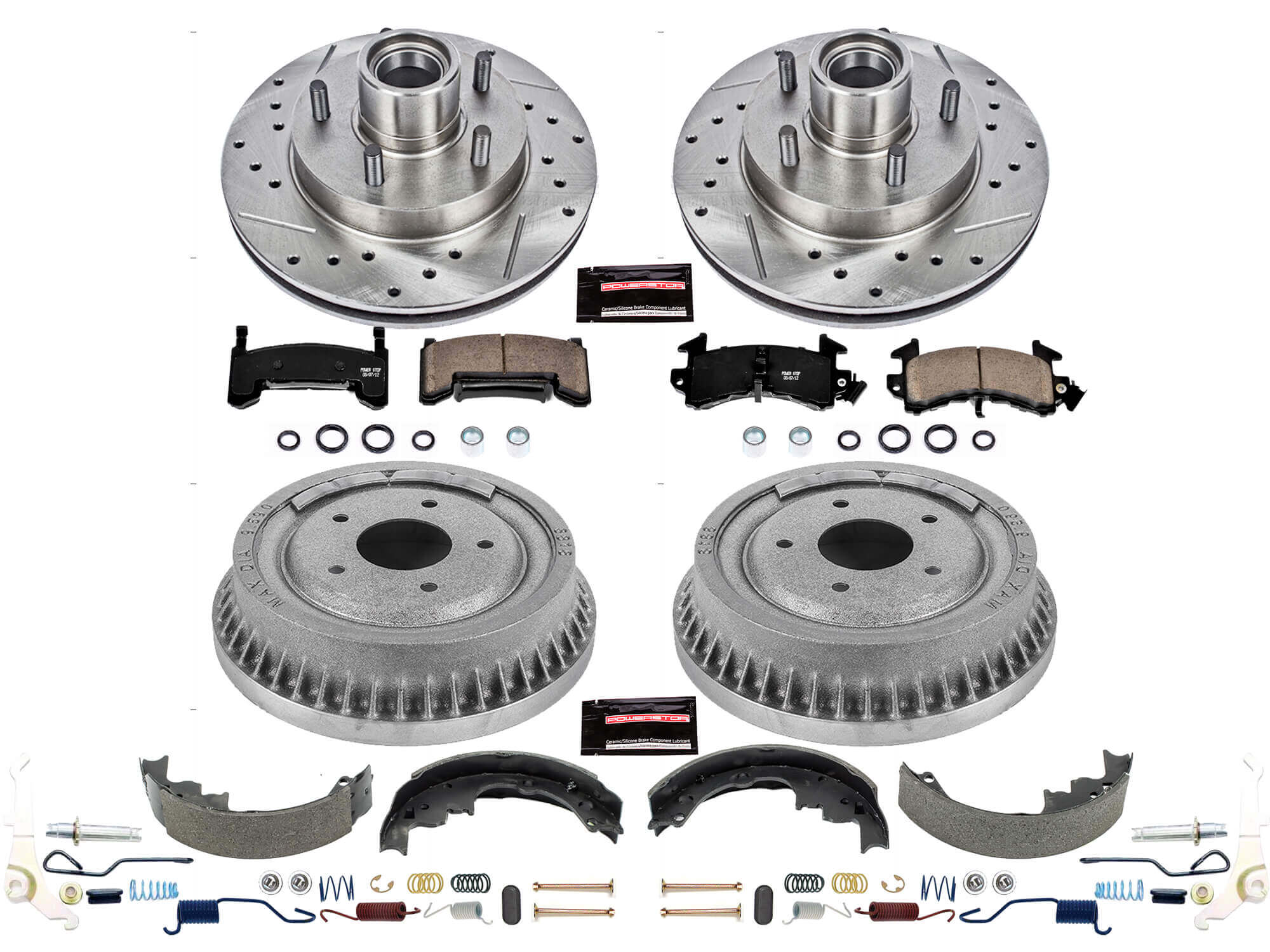 Power Stop K15051DK - Z23 1-Click Performance Drilled And Slotted Rotor Front And Rear Brake Kit