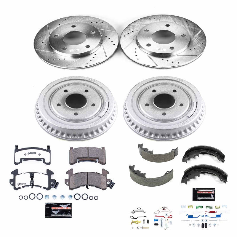 Power Stop K15052DK-26 Z26 Street Warrior 1-Click Front And Rear Pad And Rotor Kit With Drum And Brake Shoes for 1984 GMC S15 4 Wheel Drive product image