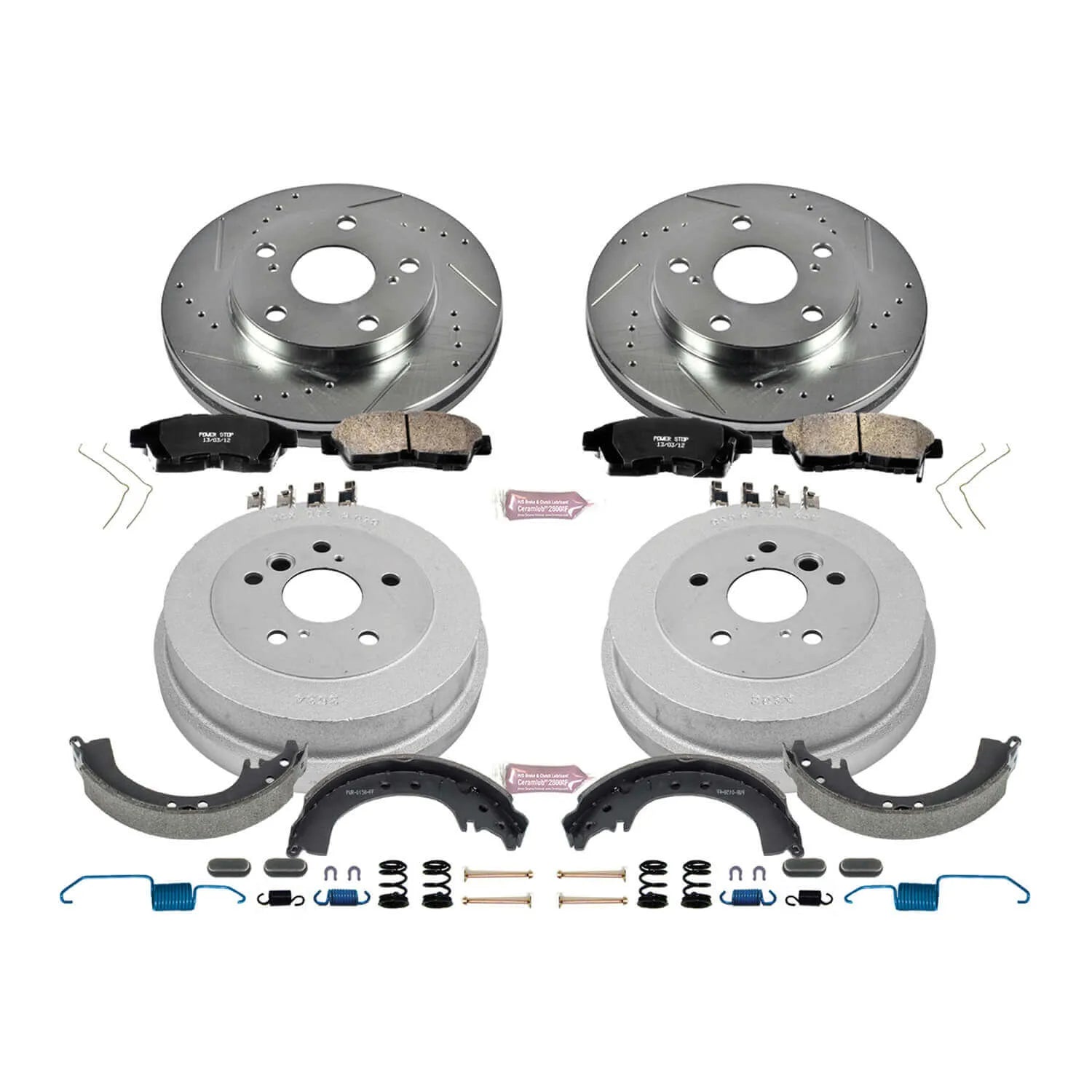Power Stop K15059DK - Z23 1-Click Performance Drilled And Slotted Rotor Front And Rear Brake Kit