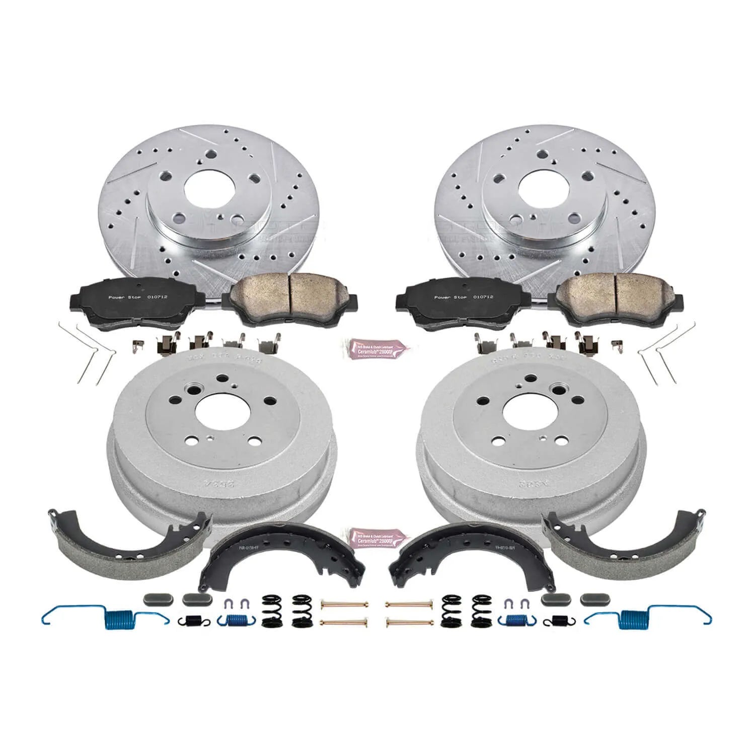 Power Stop K15060DK - Z23 1-Click Performance Drilled And Slotted Rotor Front And Rear Brake Kit
