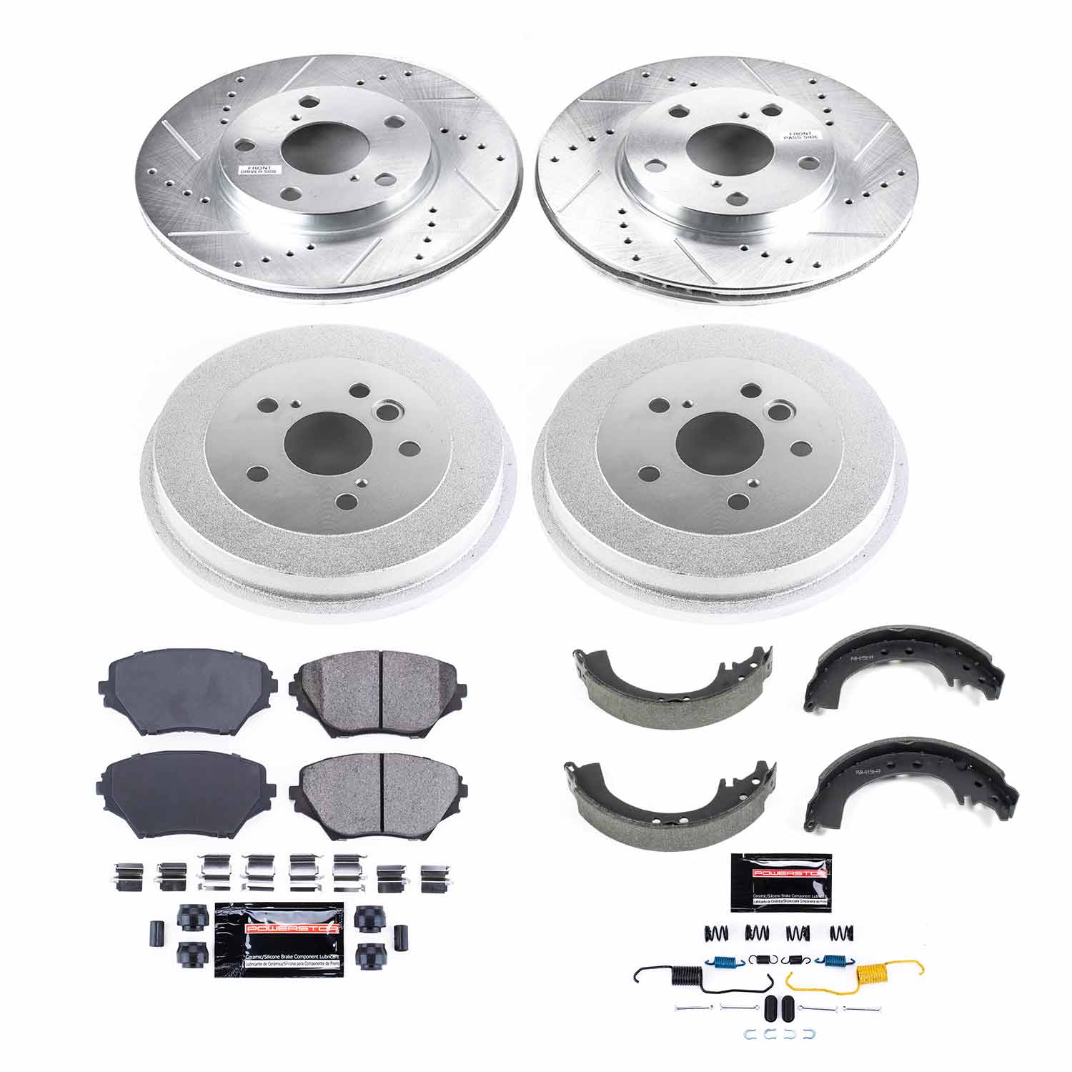 Power Stop K15063DK - Z23 1-Click Performance Drilled And Slotted Rotor Front And Rear Brake Kit