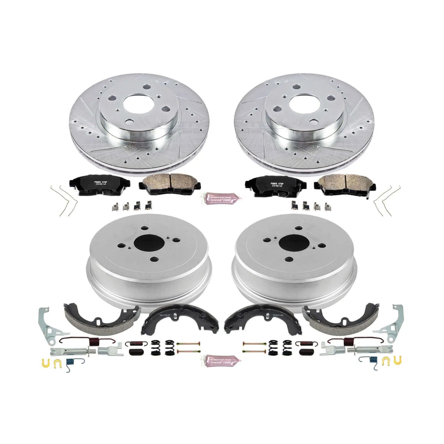 Power Stop K15079DK - Z23 1-Click Performance Drilled And Slotted Rotor Front And Rear Brake Kit