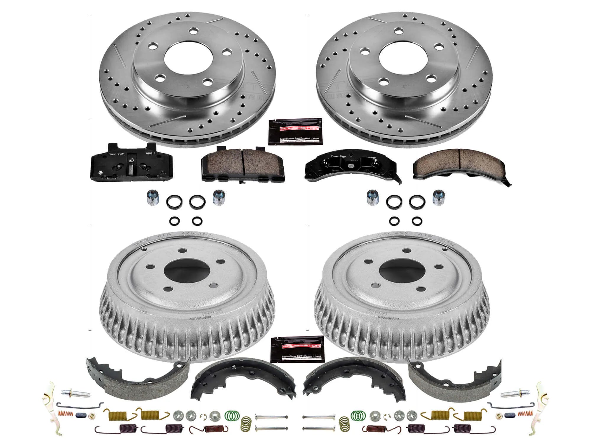 Power Stop K15080DK - Z23 1-Click Performance Drilled And Slotted Rotor Front And Rear Brake Kit