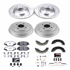 Power Stop K15087DK-26 Z26 Street Warrior 1-Click Front And Rear Pad And Rotor Kit With Drum And Brake Shoes for 2001 Honda Civic DX, EX, Hx, LX Coupe (2 Door), Sedan (4 Door) product image