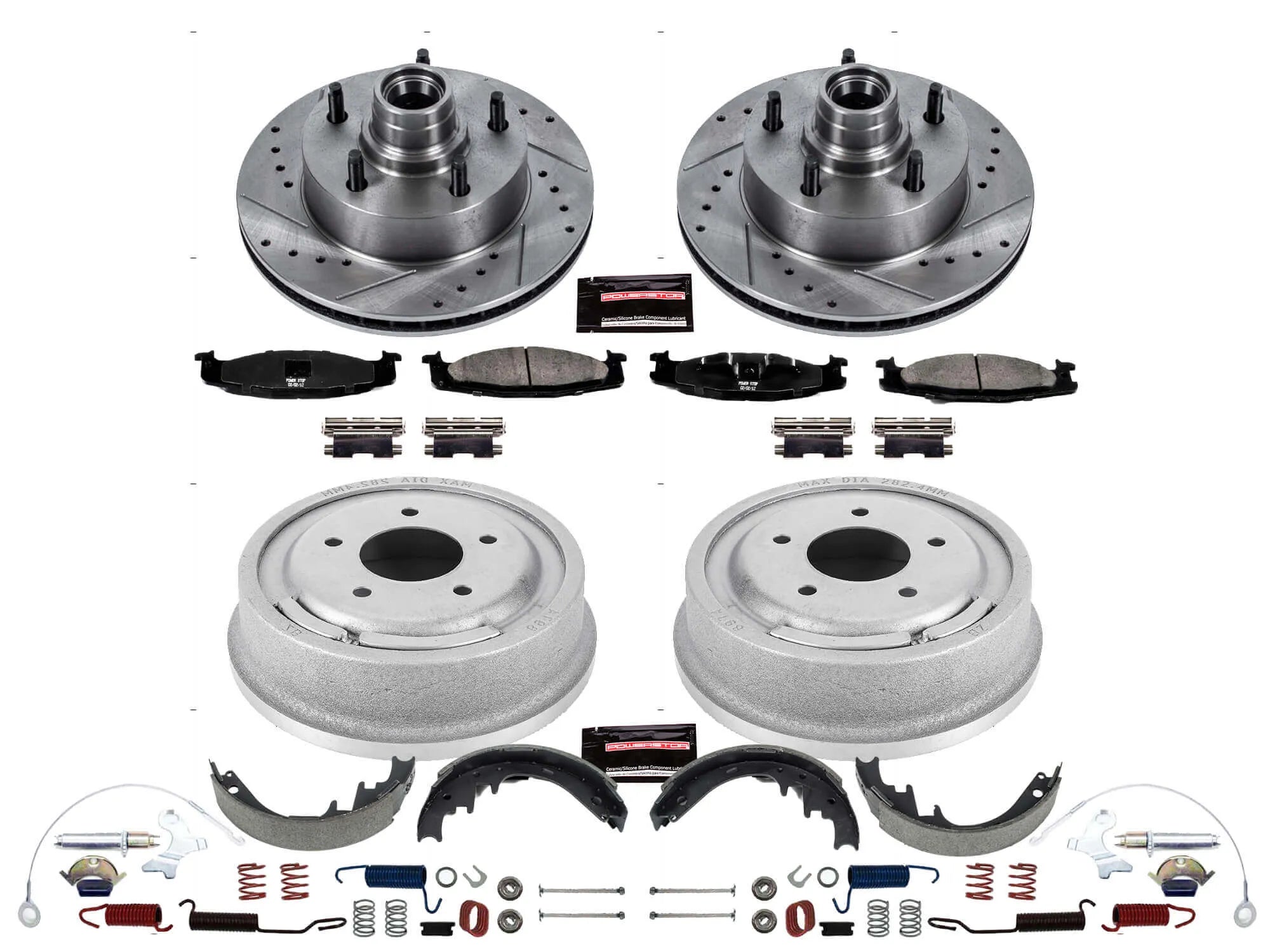 Power Stop K15091DK - Z23 1-Click Performance Drilled And Slotted Rotor Front And Rear Brake Kit
