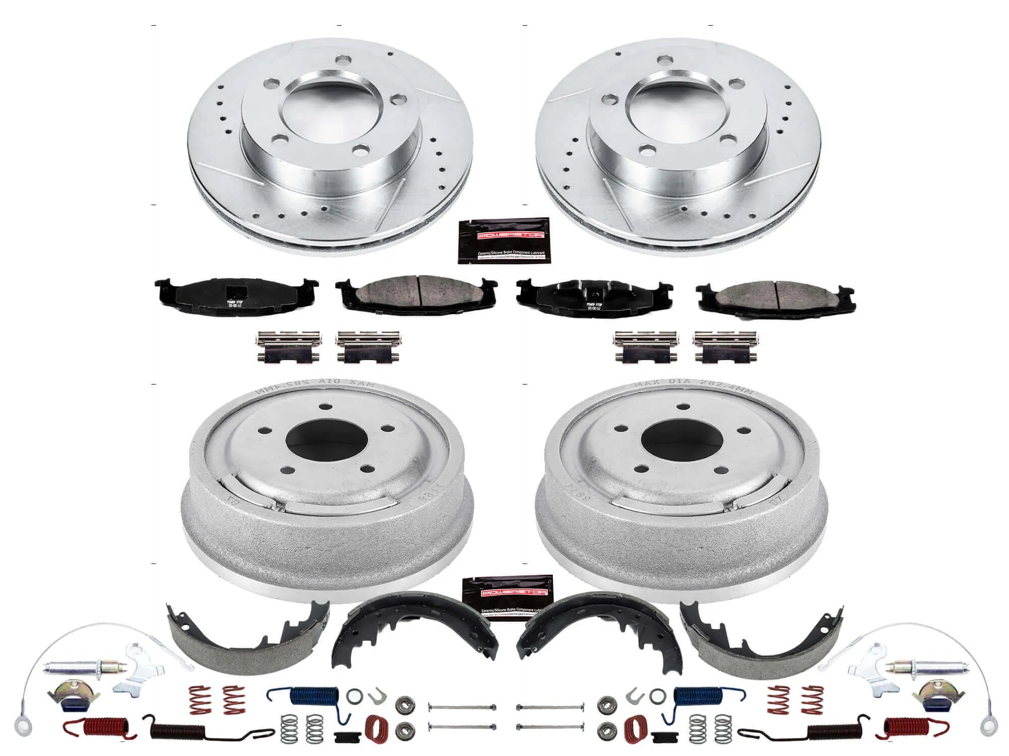 Power Stop K15093DK - Z23 1-Click Performance Drilled And Slotted Rotor Front And Rear Brake Kit