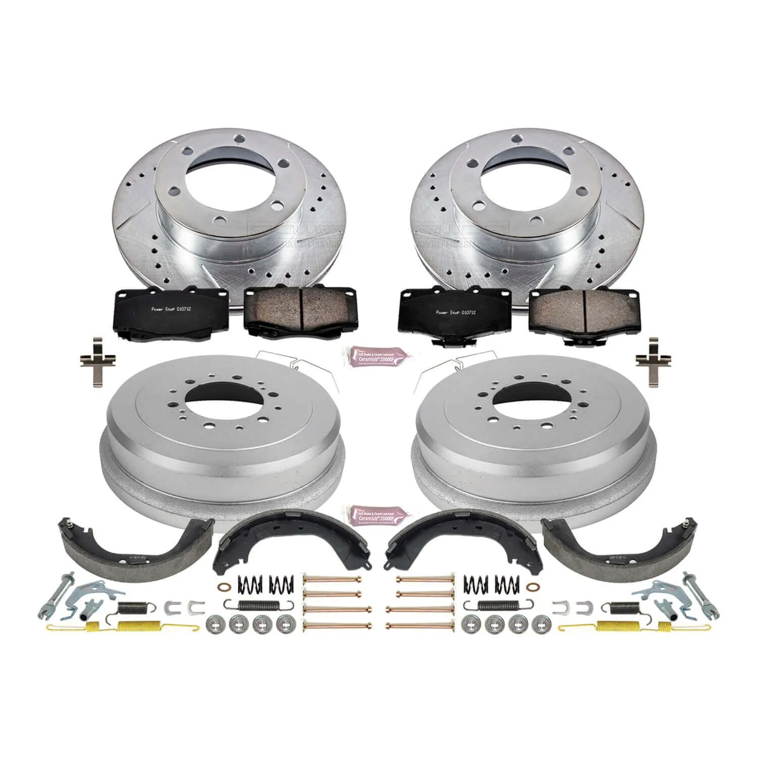 Power Stop K15095DK - Z23 1-Click Performance Drilled And Slotted Rotor Front And Rear Brake Kit