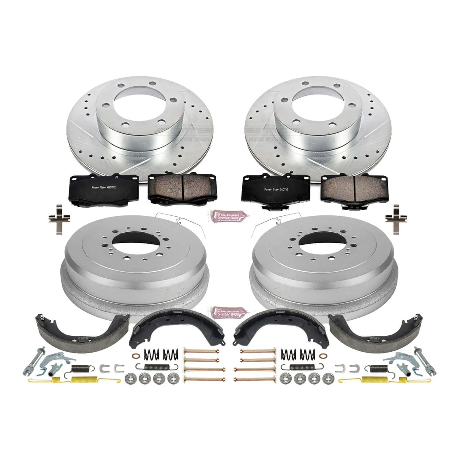 Power Stop K15096DK - Z23 1-Click Performance Drilled And Slotted Rotor Front And Rear Brake Kit