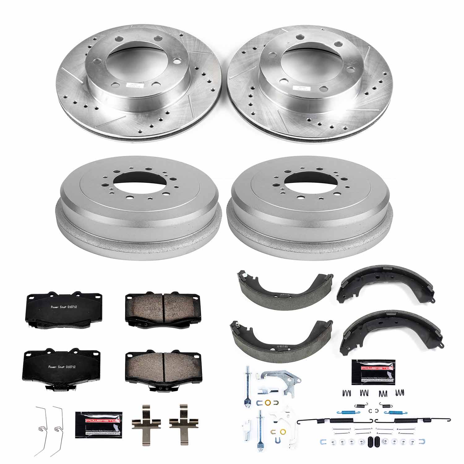 Power Stop K15097DK - Z23 1-Click Performance Drilled And Slotted Rotor Front And Rear Brake Kit