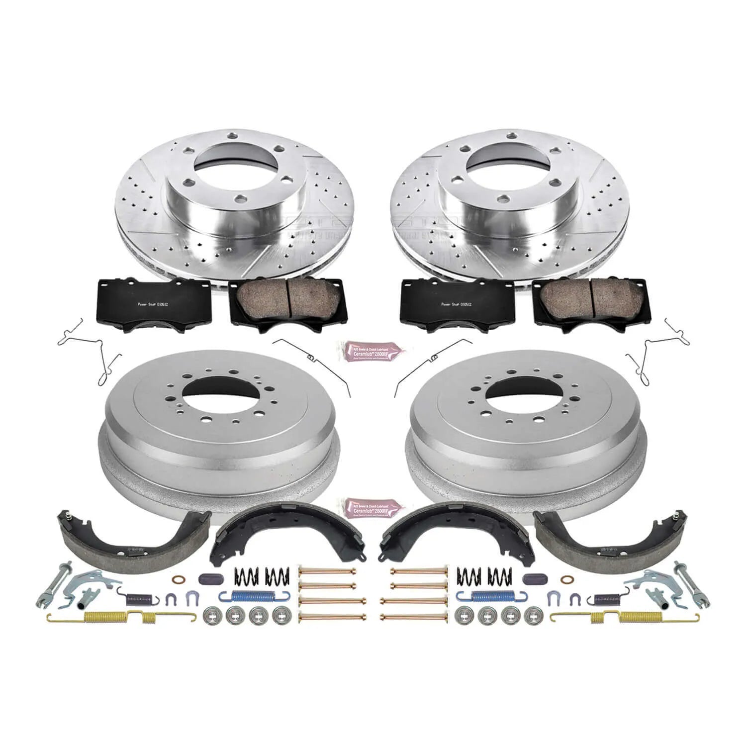 Power Stop K15098DK - Z23 1-Click Performance Drilled And Slotted Rotor Front And Rear Brake Kit