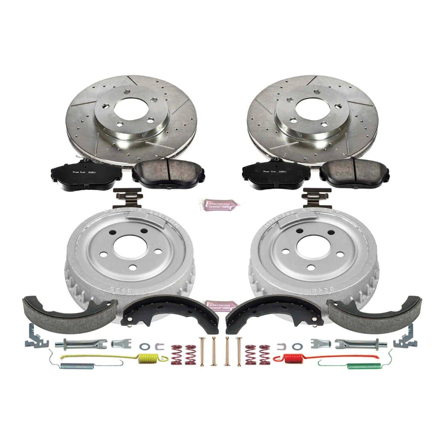 Power Stop K15101DK - Z23 1-Click Performance Drilled And Slotted Rotor Front And Rear Brake Kit