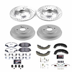 Power Stop K15106DK-26 Z26 Street Warrior 1-Click Front And Rear Brake Kit With Drum Brakes And Brake Shoes for 1998-2002 Honda Accord Rear Drum product image