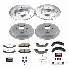 Power Stop K15107DK-26 Z26 Street Warrior 1-Click Front And Rear Brake Kit With Drum Brakes And Brake Shoes for 2003-2004 Honda Accord Coupe (2 Door), Sedan (4 Door) Rear Drum product image