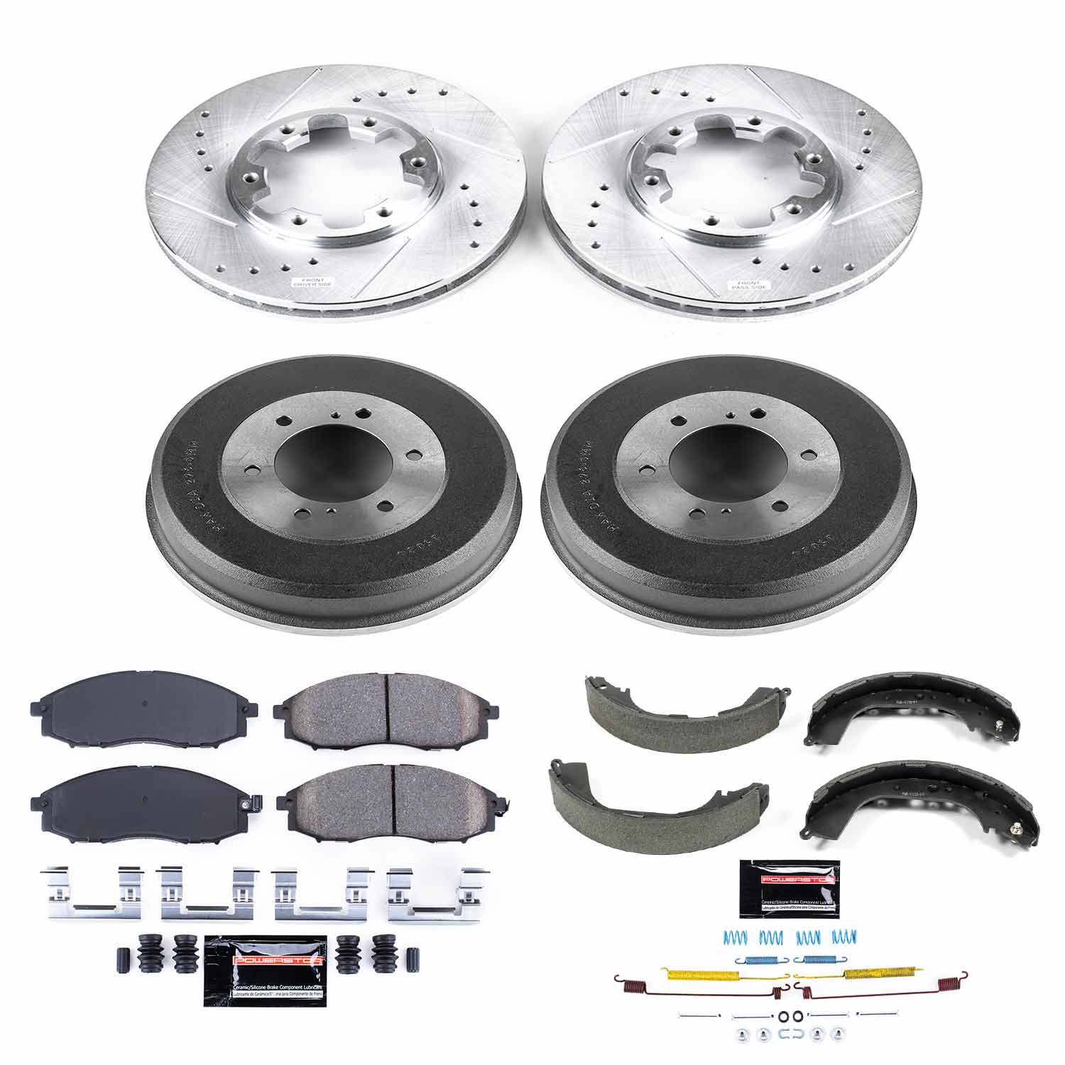 Power Stop K15118DK - Z23 1-Click Performance Drilled And Slotted Rotor Front And Rear Brake Kit