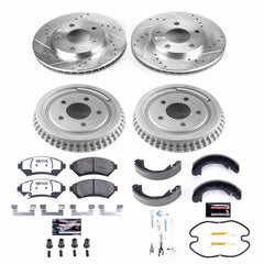 Power Stop K15120DK-26 Z26 Street Warrior 1-Click Front And Rear Pad And Rotor Kit With Drum And Brake Shoes for 1997-2001 Buick Century product image