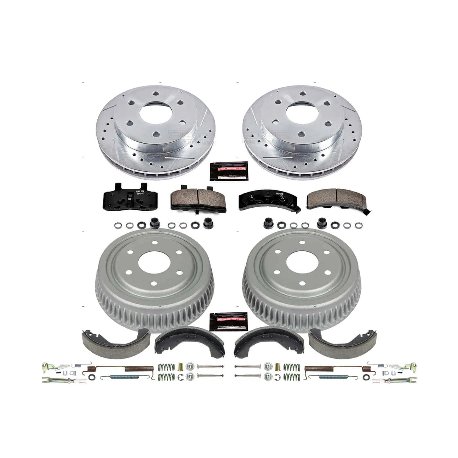 Power Stop K15136DK - Z23 1-Click Performance Drilled And Slotted Rotor Front And Rear Brake Kit