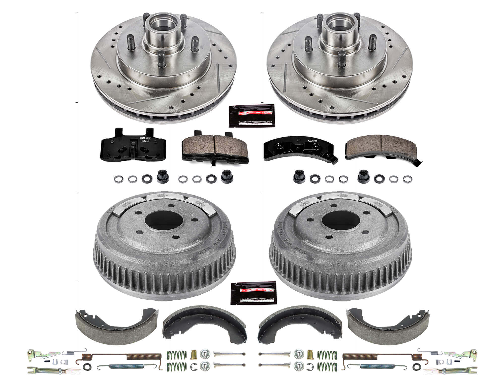 Power Stop K15138DK - Z23 1-Click Performance Drilled And Slotted Rotor Front And Rear Brake Kit
