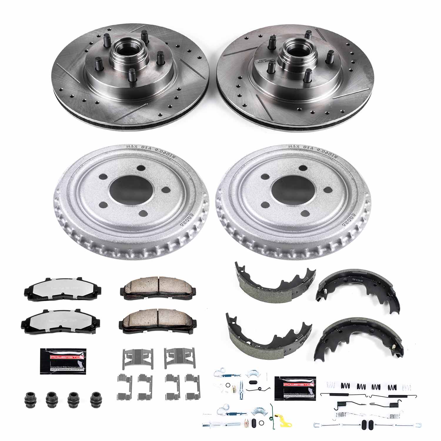 Power Stop K15151DK-36 Z36 Severe-Duty Truck And Tow 1-Click Front And Rear Brake Kit for 1998 Ford Ranger Rear Wheel Drive Rear Drum product image