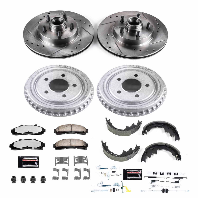 Power Stop K15151DK-36 Z36 Severe-Duty Truck And Tow 1-Click Front And Rear Brake Kit for 1998 Ford Ranger Rear Wheel Drive Rear Drum product image