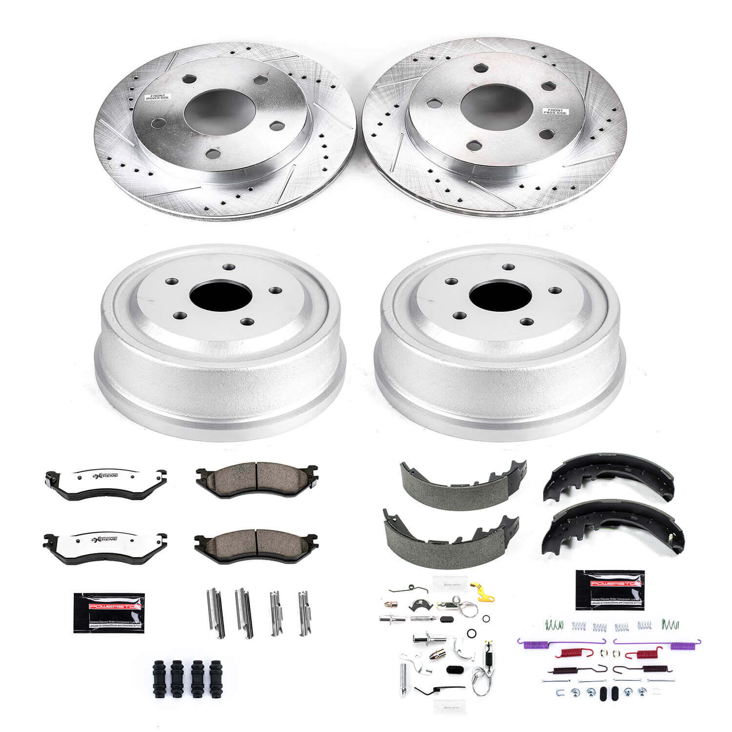 Power Stop K15165DK-36 Z36 Severe-Duty Truck And Tow 1-Click Front And Rear Pad And Rotor Kit for 2000-2001 Dodge Ram 1500 Rear Wheel Drive product image