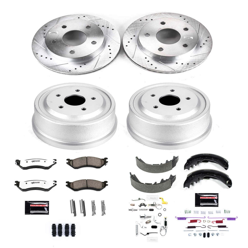 Power Stop K15165DK-36 Z36 Severe-Duty Truck And Tow 1-Click Front And Rear Pad And Rotor Kit for 2000-2001 Dodge Ram 1500 Rear Wheel Drive product image