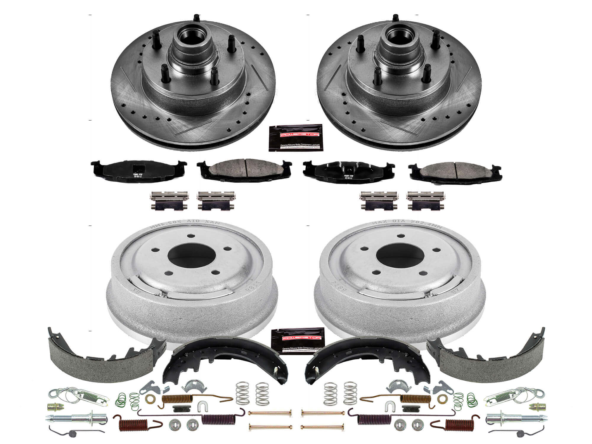 Power Stop K15170DK - Z23 1-Click Performance Drilled And Slotted Rotor Front And Rear Brake Kit
