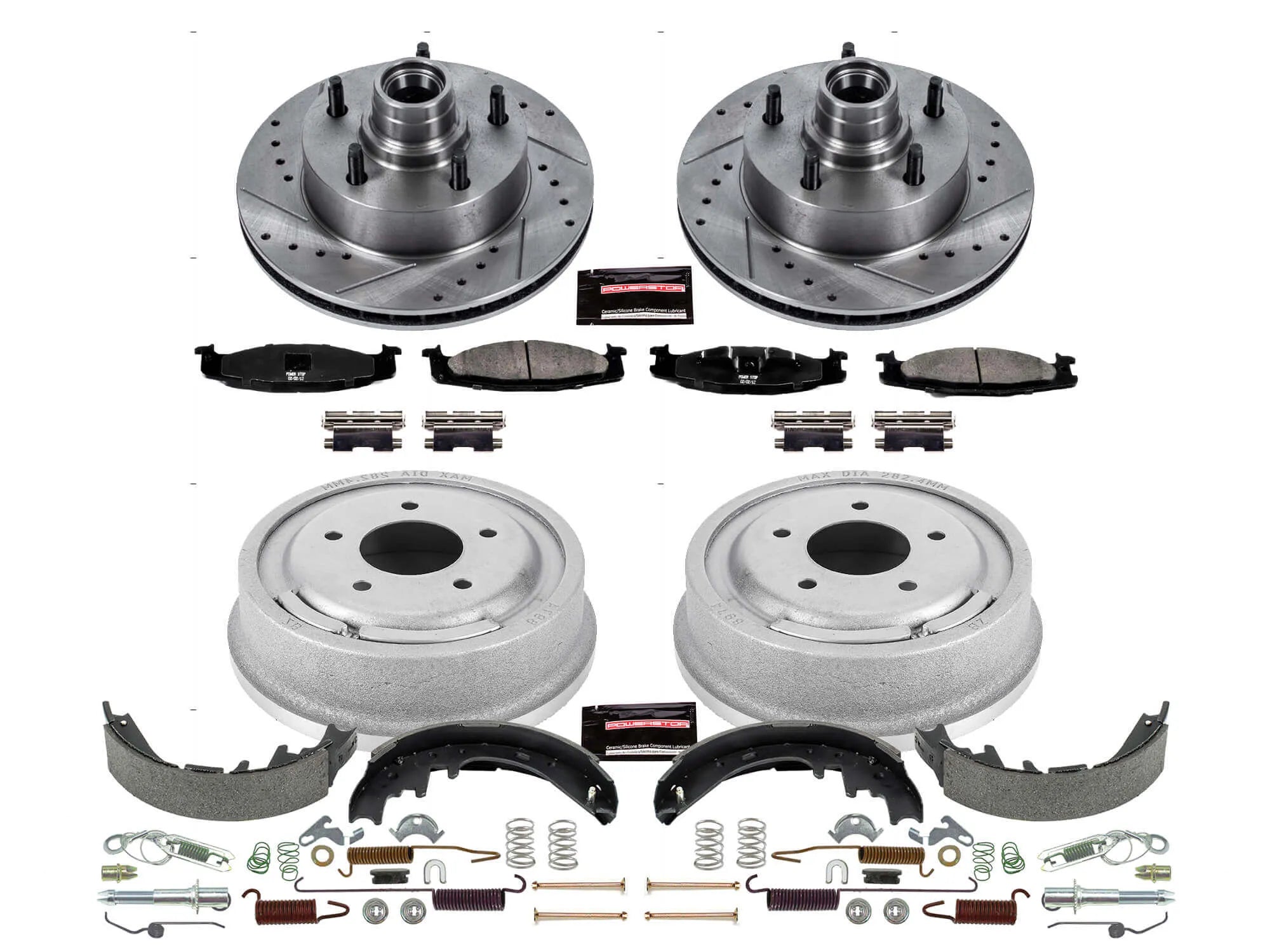Power Stop K15171DK - Z23 1-Click Performance Drilled And Slotted Rotor Front And Rear Brake Kit
