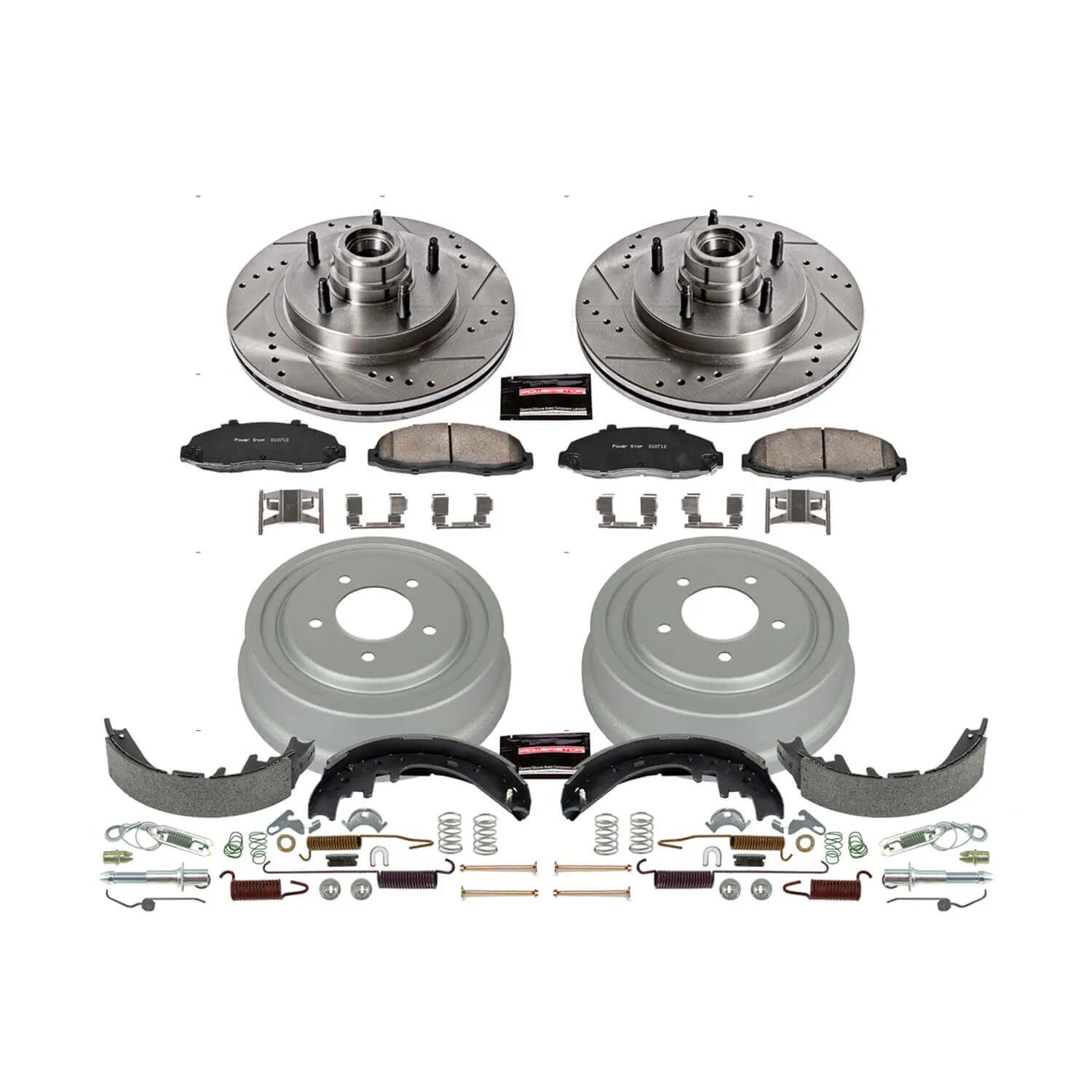 Power Stop K15174DK - Z23 1-Click Performance Drilled And Slotted Rotor Front And Rear Brake Kit