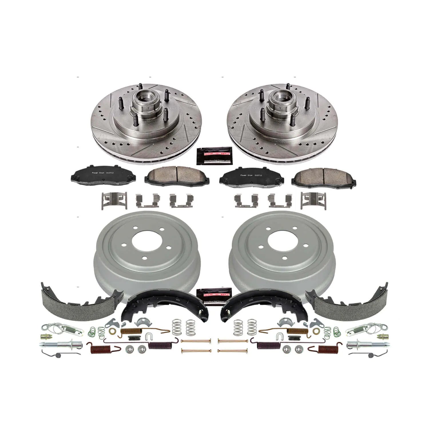 Power Stop K15175DK - Z23 1-Click Performance Drilled And Slotted Rotor Front And Rear Brake Kit