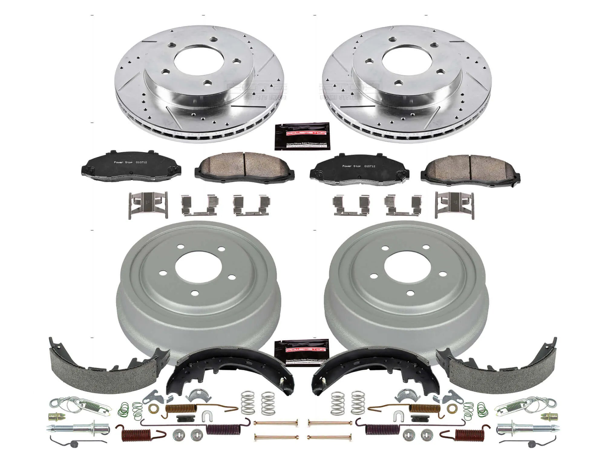 Power Stop K15177DK - Z23 1-Click Performance Drilled And Slotted Rotor Front And Rear Brake Kit